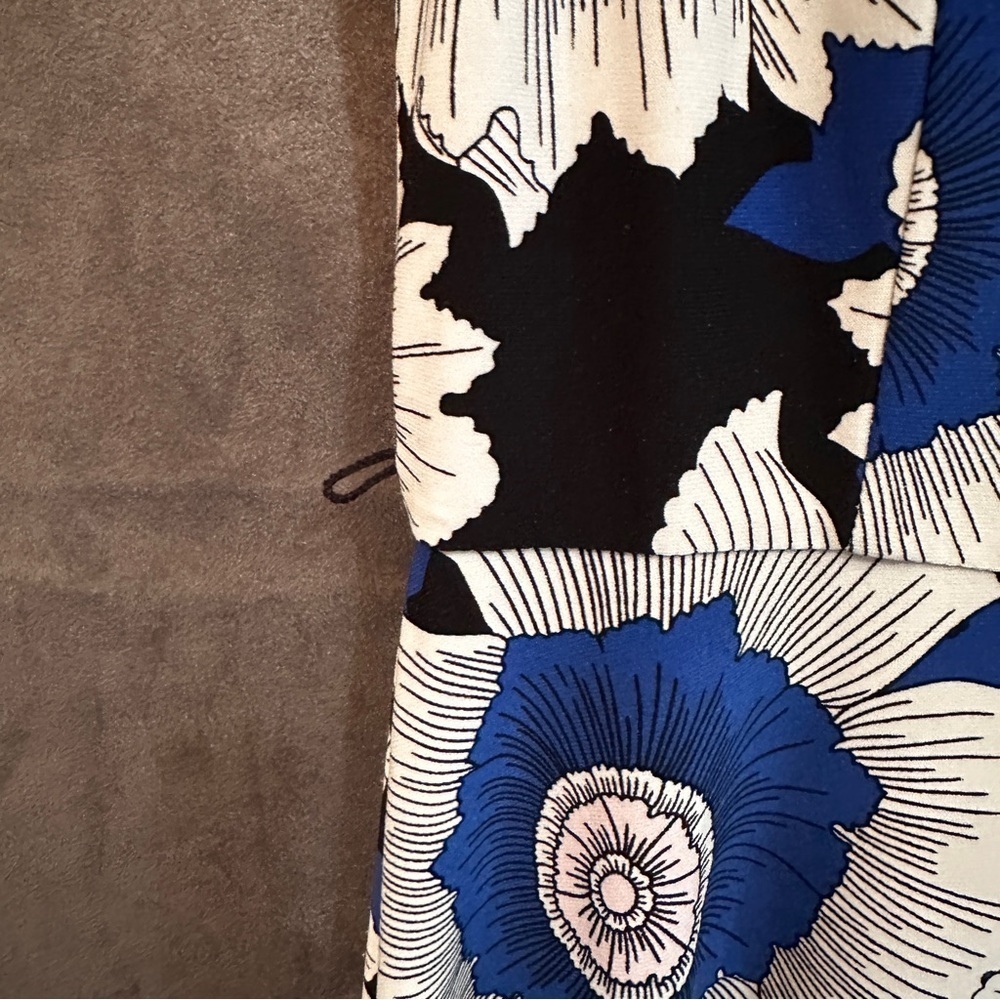 Tommy Hilfiger Sleeveless Floral A Line Dress Polyester Stretch Cobalt Blue M - Picture 6 of 11